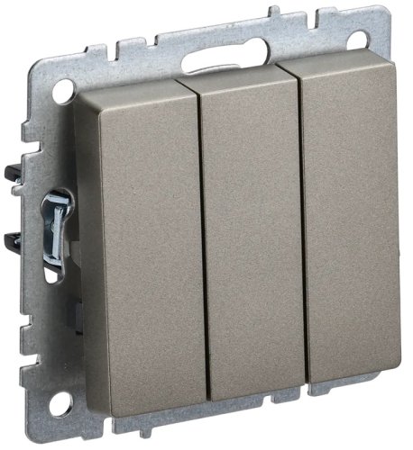 Выключатель без рамки IEK Brite ВС10-3-0-БрШ 3-кл. шампань картинка